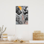 Prehistorische Portretten Poster - Zwart en Wit (Keuken)