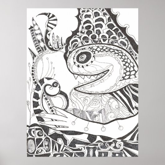 Prehistorische Roofdier Poster (Voorkant)