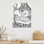 Prehistorische Roofdier Poster (Keuken)