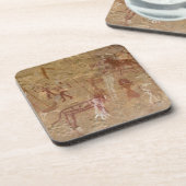 Prehistorische rotsschilderijen, Akakus, Sahara Bier Onderzetter (Linkerzijde)