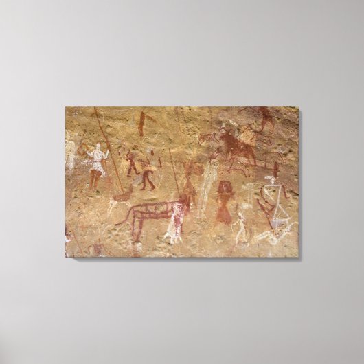 Prehistorische rotsschilderijen, Akakus, Sahara Canvas Afdruk (Voorkant)