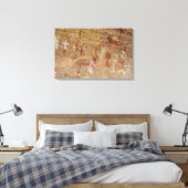 Prehistorische rotsschilderijen, Akakus, Sahara Canvas Afdruk (Insitu (Slaapkamer))