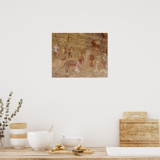 Prehistorische rotsschilderijen, Akakus, Sahara Poster (Keuken)