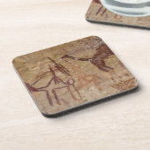 Prehistorische rotsschilderijen met kamelen en bier onderzetter (Linkerzijde)