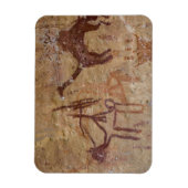 Prehistorische rotsschilderijen met kamelen en magneet (Verticaal)