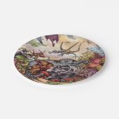 Prehistorische speelplaats papieren bordje (Gekanteld)