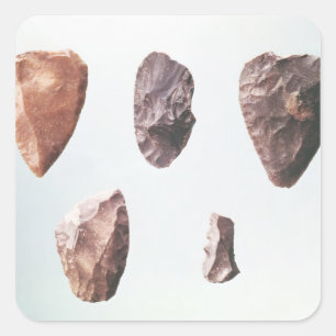 Prehistorische stenen gereedschappen, van Grotte d Vierkante Sticker