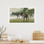 PREHISTORISCHE T-REX-AFDRUKKING POSTER (Keuken)