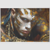 Prehistorische Tribal Warrior Golden Earth geschil Tissuepapier (Voorkant)