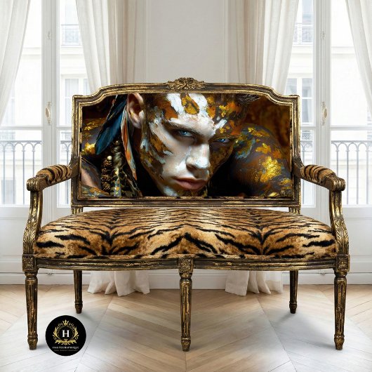 Prehistorische Tribal Warrior Golden Earth geschil Tissuepapier