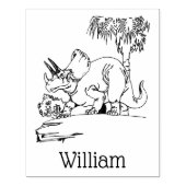 Prehistorische Triceratops dinosaurus naam Rubberstempel (Afrduk)