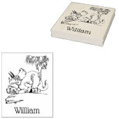 Prehistorische Triceratops dinosaurus naam Rubberstempel (Gestempeld)