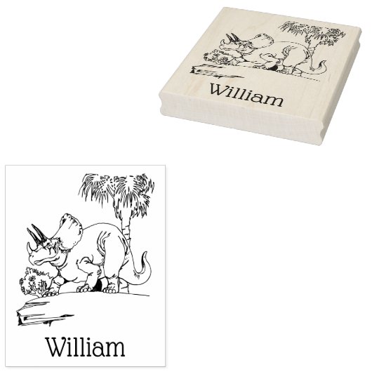 Prehistorische Triceratops dinosaurus naam Rubberstempel (Gestempeld)