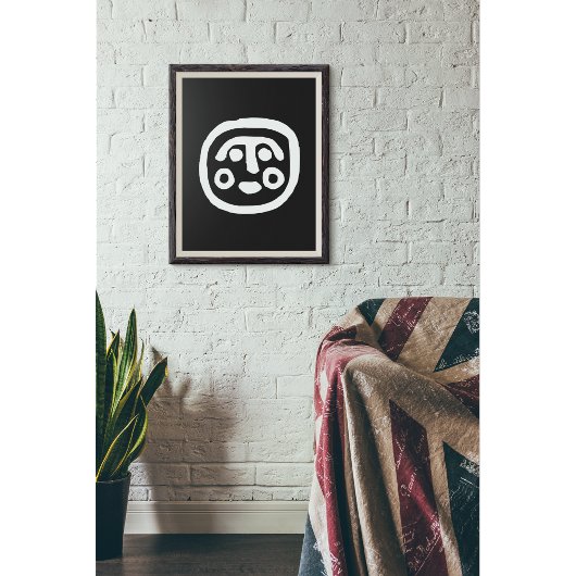 Prehistorische Warrior Face - Ancient Tribal Poster