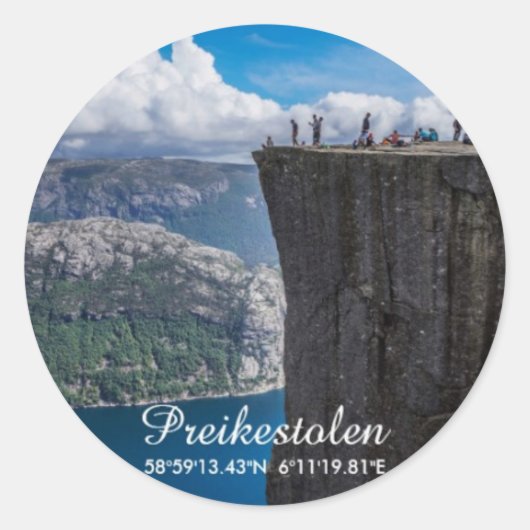 Preikestolen, Norway Ronde Sticker (Voorkant)