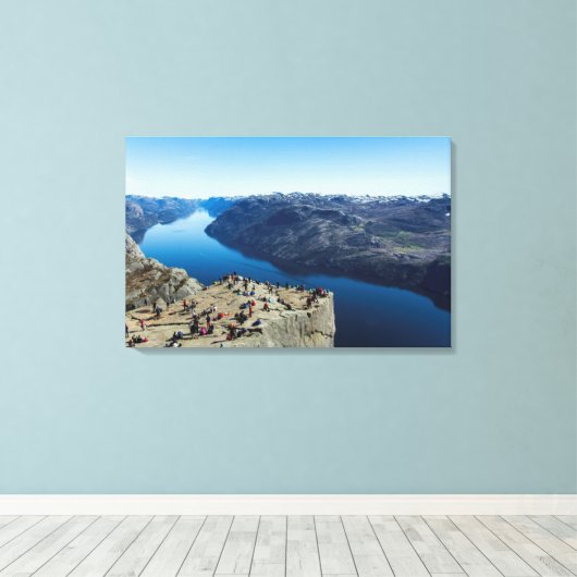 Preikestolen (Pulpit Rock) Canvas Afdruk (Insitu (Houten vloer))