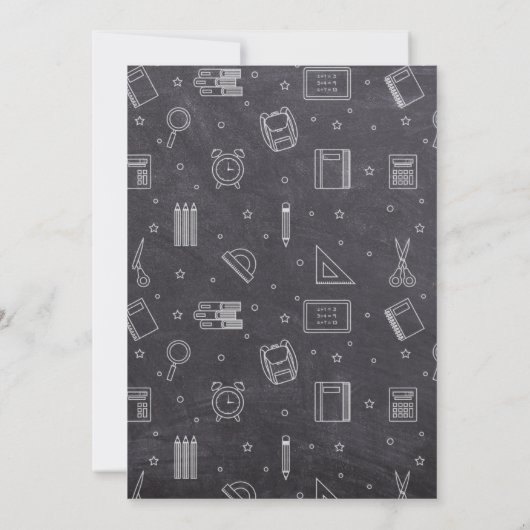 Prek Afstuderen — Chalkboard — Uitnodiging (Achterkant)