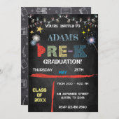 Prek Afstuderen — Chalkboard — Uitnodiging (Voorkant / Achterkant)