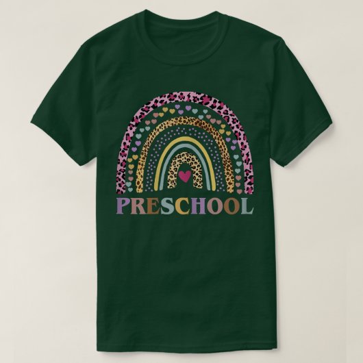 Prek Boho Rainbow Leopard Teacher Kind terug naar T-shirt (Design voorkant)