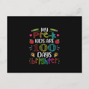 Prek leraar 100 dagen Brichter 100 dagen school Uitnodiging Briefkaart