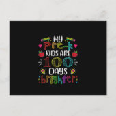 Prek leraar 100 dagen Brichter 100 dagen school Uitnodiging Briefkaart (Voorkant)
