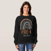 Prek leraar leopard-regenboog trui (Voorkant volledig)