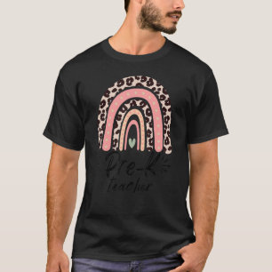 Prek leraar terug naar school regenboog leren lief t-shirt
