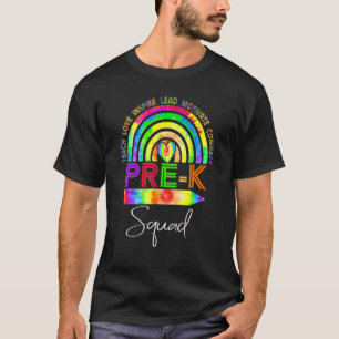 Prek leraar Tie Dye regenbow eerste dag van Presch T-shirt