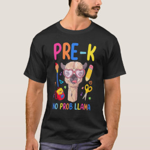 Prek Llama Geen problemen Kind eerste schooldag T-shirt
