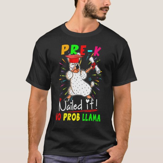 Prek Naily No Prob Llama Dabbing Llama Studen T-shirt (Voorkant)