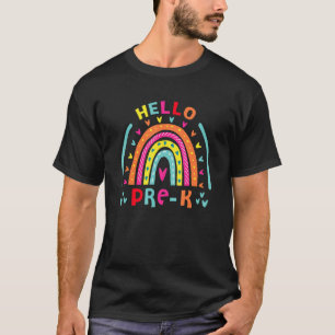 Prek regenboogteam Hallo Kinder-leraar T-shirt