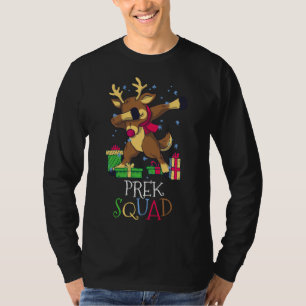 PREK Squad Dabbing Rendier Kerstmis Leraar T-shirt