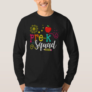 Prek Squad First Day Teacher Kinder Team Terug naa T-shirt