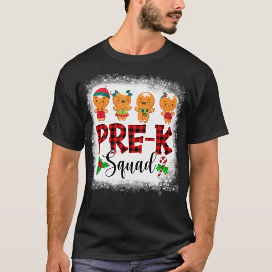 Prek Squad Kindergarten Kreeg kerstontbijt T-shirt (Voorkant)