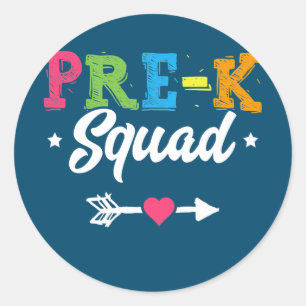 Prek Squad Teacher Student Kinder Preschool Terug Ronde Sticker