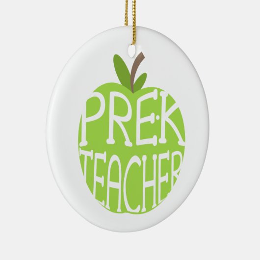 Prek Teacher Green Apple Ornament (Rechts)