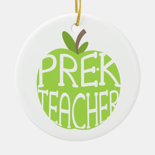 Prek Teacher Green Apple Ornament (Voorkant)