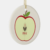 Prek Teacher Ornament - Red Apple Half (Rechts)