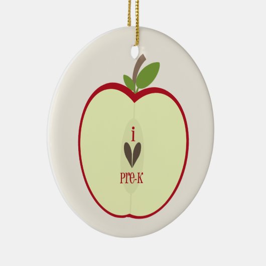 Prek Teacher Ornament - Red Apple Half (Rechts)