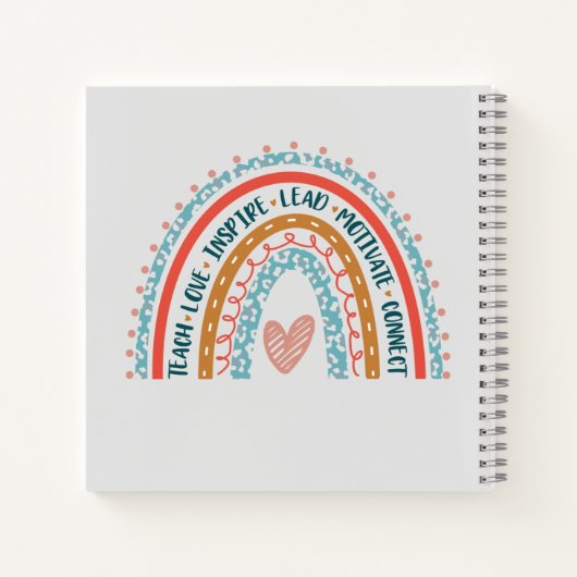 Prek Tribe Teacher Personalized Gift Rainbow Notitieboek (Achterkant)