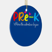 Prek waar het avontuur begint kinder leraar keramisch ornament (Rechts)