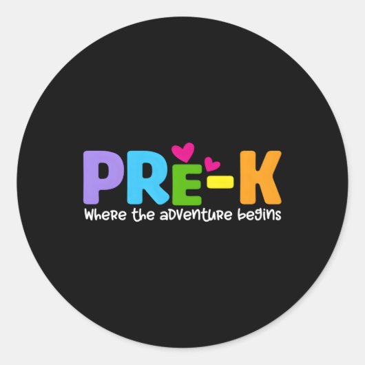 Prek waar het avontuur begint ronde sticker (Voorkant)