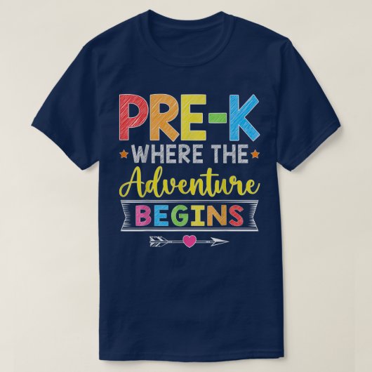 PreK waar het avontuur de teruggave van de student T-shirt (Design voorkant)