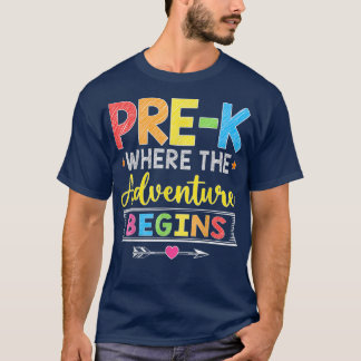 PreK waar het avontuur de teruggave van de student T-shirt