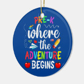 Prek waar het avontuur Kinder Leer begint Keramisch Ornament (Links)
