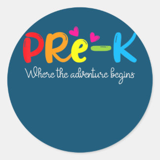 Prek waar het avontuur Kinder Leer begint Ronde Sticker