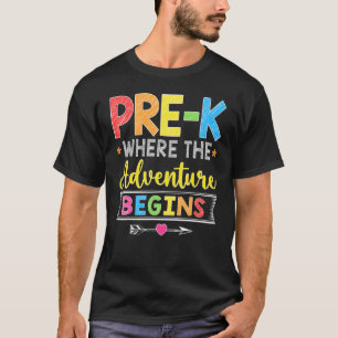Prek waar het avontuur studenten terug naar S begi T-shirt
