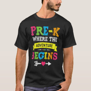 Prek waar het avontuur teruggaat naar school t-shirt