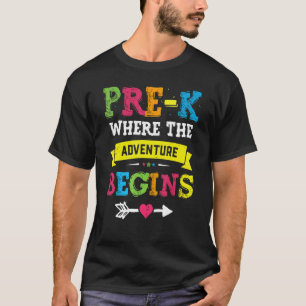 Prek waar het avontuur teruggaat naar school t-shirt