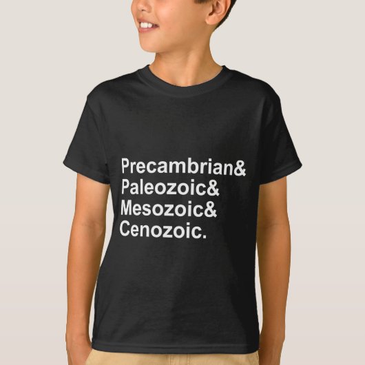Prekambrië Paleozoïsche mesozoïde Cenozoïde Aarde T-shirt (Voorkant)